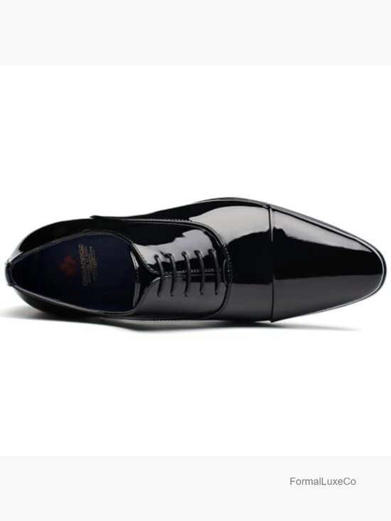 Men\'s Faux Patent Leather Lace-Up Formal Oxford Dress Shoes main image 5